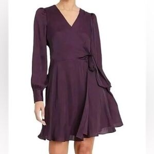 Banana Republic Purple satin wrap dress